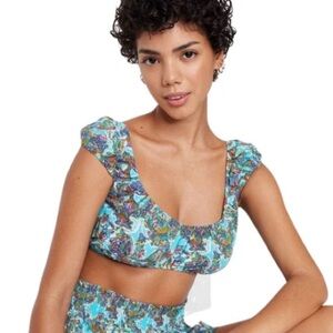 Wild Fable Paisley Crop Top Sz M